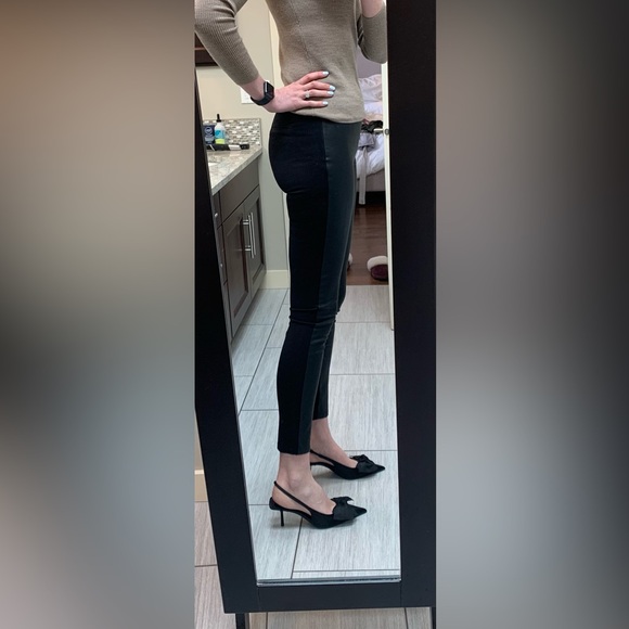 Black vegan leather and fabric pants by Part Two - Picture 2 of 2